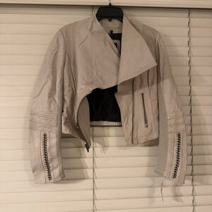 Black Rivet Women's Light Beige Leather Jacket